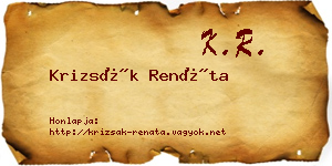 Krizsák Renáta névjegykártya
